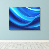 blue wavy background キャンバスプリント (インサイチュ (ウッドフロア))