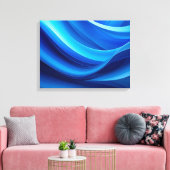 blue wavy background キャンバスプリント (インサイチュ (リビング))