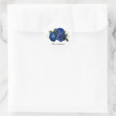 Blue Wedding roses customizable ラウンドシール (バッグ)