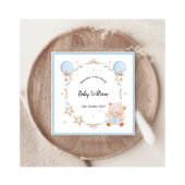 Blue Welcome Baby Boy Floral Frame Teddy Bear Card