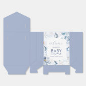 Blue Welcome Snowflake Flower Winter Baby Shower  フェイバーボックス (見開き)