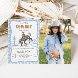 Blue Western Cowboy Baby shower Invitation  招待状