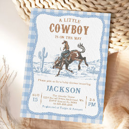 Blue Western Cowboy Baby shower Invitation  招待状
