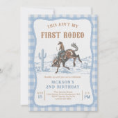 Blue Western Cowboy Birthday Invitation  招待状 (正面)
