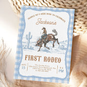 Blue Western Cowboy First Rodeo Invitation 招待状