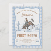 Blue Western Cowboy First Rodeo Invitation  招待状 (正面)