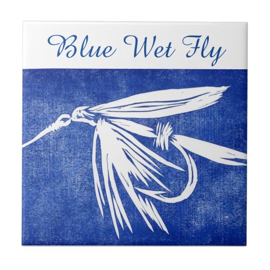 "Blue Wet Fly"マスのフライタイル。 タイル (正面)