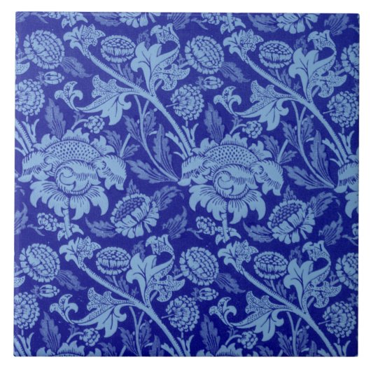 Blue Wey by William Morris タイル (正面)