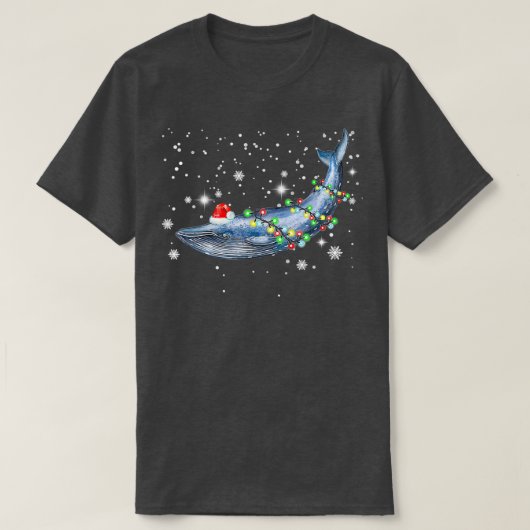 Blue Whale Christmas Color Lights Xmas Tシャツ (デザイン正面)