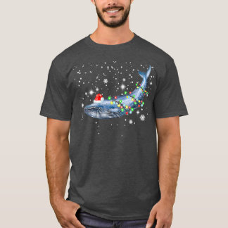 Blue Whale Christmas Color Lights Xmas Tシャツ
