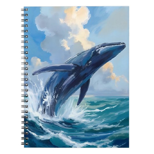 Blue Whale | Ocean Sea Animal Watercolor ノートブック (正面)