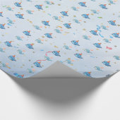 Blue Whale Party Pattern Wrapping Paper ラッピングペーパー (角)