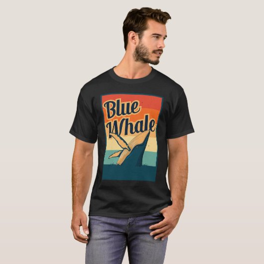 Blue Whale Sea Diving Maritime Waves Nature Protec Tシャツ (正面フル)