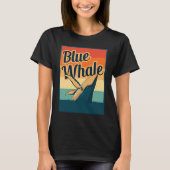 Blue Whale Sea Diving Maritime Waves Nature Protec Tシャツ (正面)