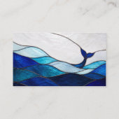 Blue Whale Stained Glass Ocean Business Card 名刺 (裏面)