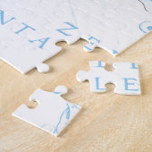 Blue Whales Family White ジグソーパズル (側面)