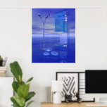 Blue Whenever Surreal Science Fiction Art ポスター<br><div class="desc">いつでもどこでも。青い形は、よく知っているはずだが、青い飛行機や背景の濃い青の雲の層である可能性のあるものに非常に立っていない。ジンジェゼルのジュディ・スニ・ホールによる超現実的なSFアート。</div>