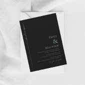 Blue Where Forever Begins Black Wedding Invitation 招待状