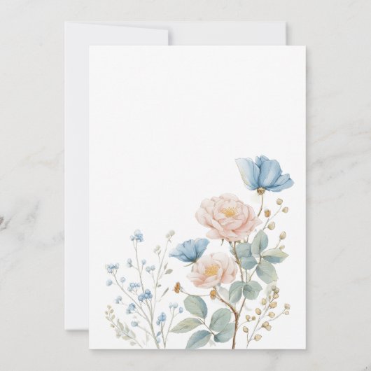 Blue Whimsical Silly Goose Baby Shower Invitation 招待状 (裏面)