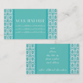 Blue&Whiteのダマスク織 名刺 (正面/裏面)