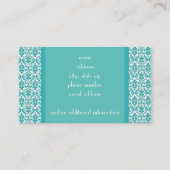 Blue&Whiteのダマスク織 名刺 (裏面)