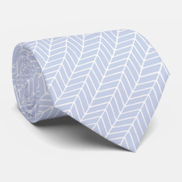 Blue & White Abstract Diagonal Chevron Pattern  ネクタイ