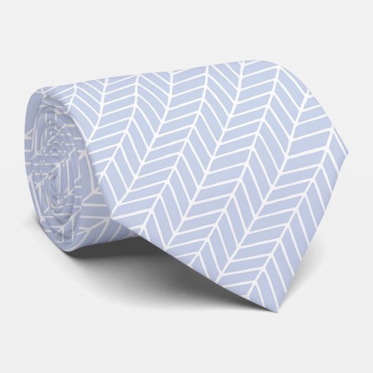 Blue & White Abstract Diagonal Chevron Pattern  ネクタイ (ロール)
