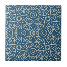 Blue & White Abstract Geometric Pattern 