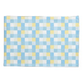 Blue white and yellow daisy quilt   枕カバー (裏面)