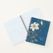 Blue & White Art Nouveau Lily ノートブック (内部)