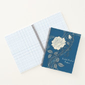 Blue & White Art Nouveau Rose ノートブック (内部)