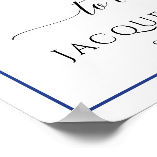 Blue White Bird Chinoiserie Floral Welcome Wedding ポスター (角)