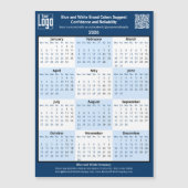 Blue White Black Your Logo 2026 Magnetic Calendar (正面)