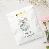 Blue White Bow Christmas Ornament フェイバーバッグ (封をした状態)