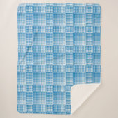 Blue White Checker Abstract Pattern シェルパブランケット (正面)