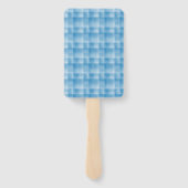 Blue White Checker Abstract Pattern ハンドファン (裏面)