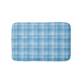 Blue White Checker Abstract Pattern バスマット (正面)