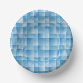 Blue White Checker Abstract Pattern ペーパーボウル