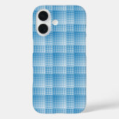 Blue White Checker Abstract Pattern Case-Mate iPhoneケース (裏面)