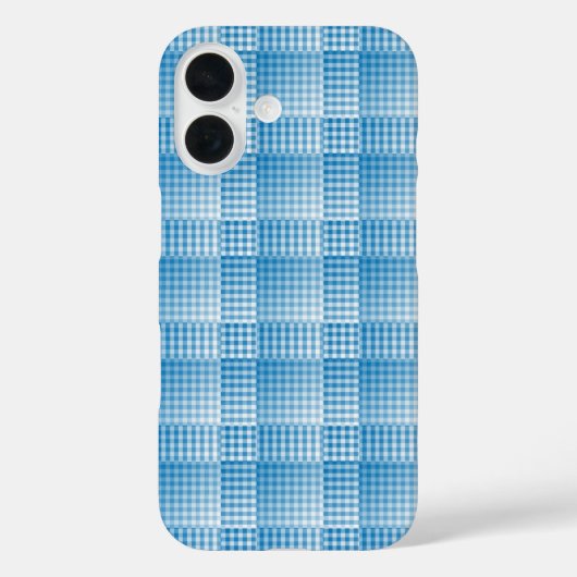 Blue White Checker Abstract Pattern Case-Mate iPhoneケース (裏面)