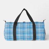 Blue White Checker Abstract Pattern Small ダッフルバッグ (正面)