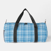 Blue White Checker Abstract Pattern Small ダッフルバッグ (裏面)