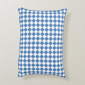 Blue White Checker Diamond Pattern アクセントクッション (裏面(縦))