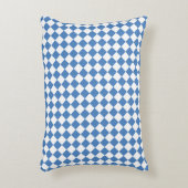 Blue White Checker Diamond Pattern アクセントクッション (正面(垂直))