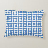Blue White Checker Diamond Pattern アクセントクッション (裏面)