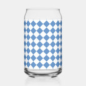 Blue White Checker Diamond Pattern ガラス缶 (裏面)