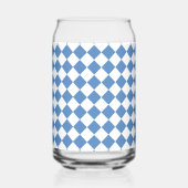 Blue White Checker Diamond Pattern ガラス缶 (右)