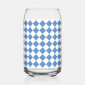 Blue White Checker Diamond Pattern ガラス缶 (左)