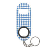 Blue White Checker Diamond Pattern キーホルダー栓抜き (裏面)