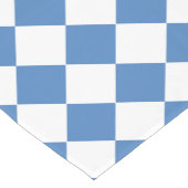 Blue White Checker Diamond Pattern ショートテーブルランナー (コーナー)